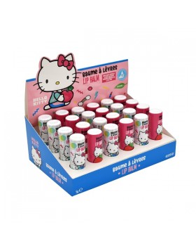 Lip Balm με γεύσεις φράουλα και καραμέλα Hello Kitty 5g (Stand 24 τεμάχια)